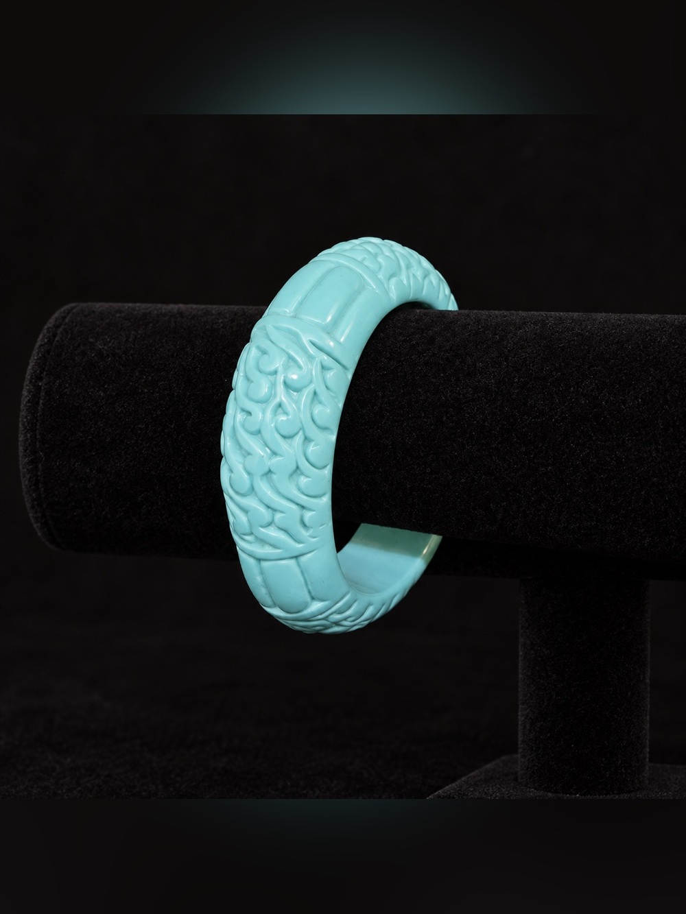 Turquoise Embossed Acrylic Bangle Bracelet